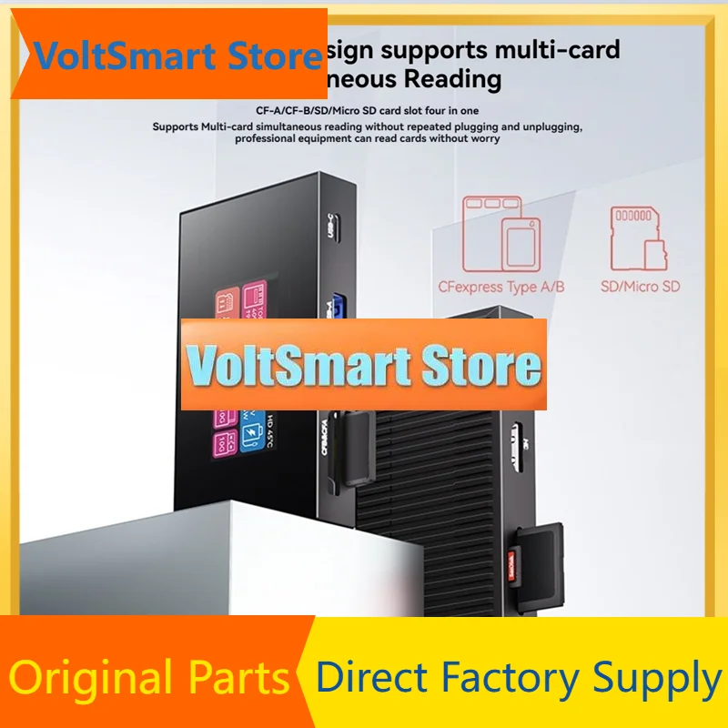 VoltS-A99Z 8-In-One Smart Hub With Touch Screen Cfexpress Type A/Type B 4K 120Hz Display 10Gbps 100W PD For Camera/Phones