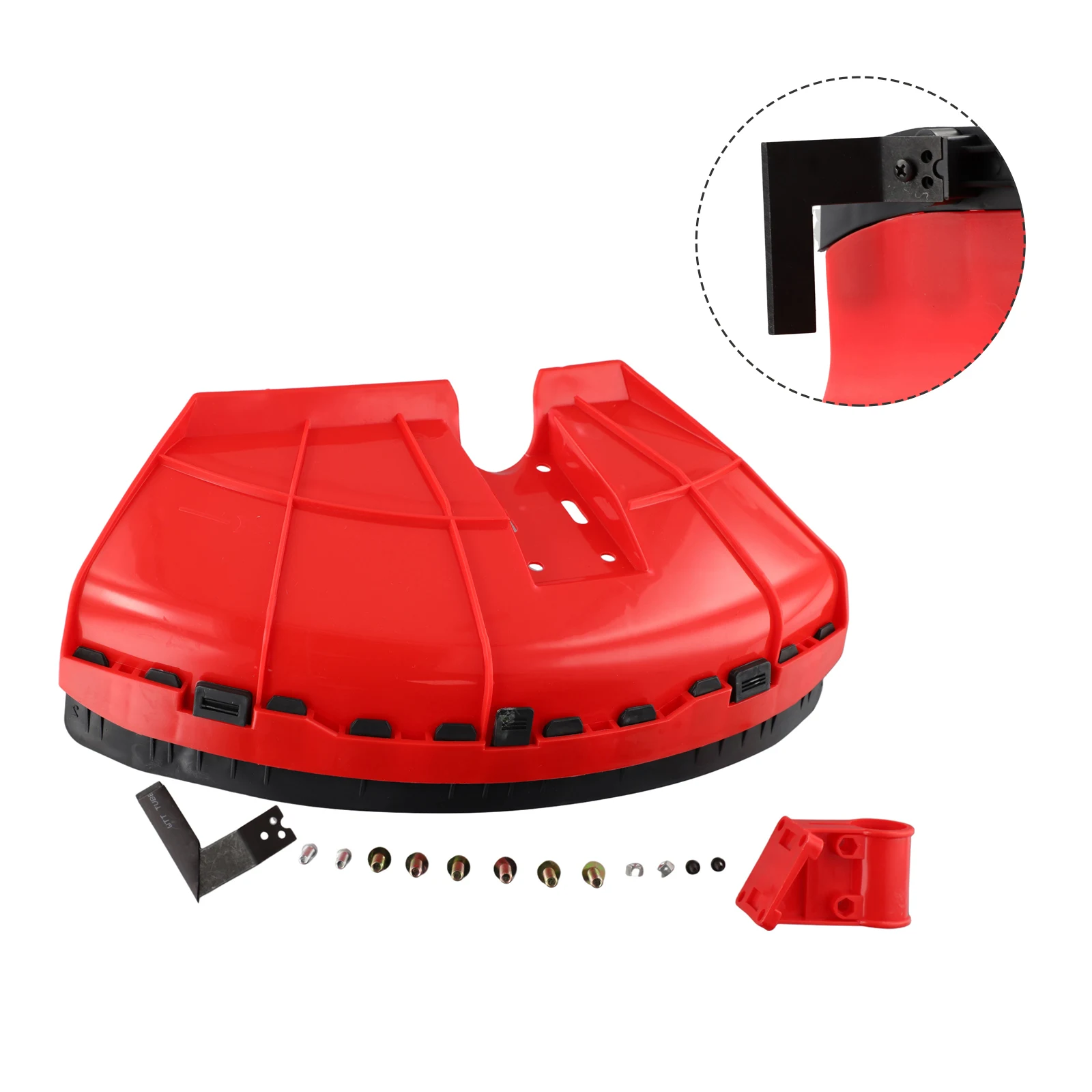 Imagem -05 - Universal Plastic Brush Cutter Guard Ferramentas de Jardim Baffle Grass Trimmer Shield Guard Easy Install Protection 24 mm 26 mm Red