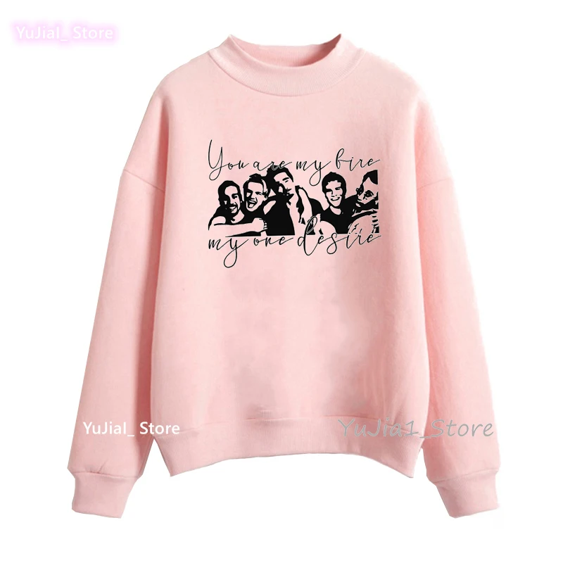 Pink Sweatshirt Women Clothes 2023 Backstreet Boys Dna Graphic Print Jumper Femme Thank You For The Memories Hoodie Female