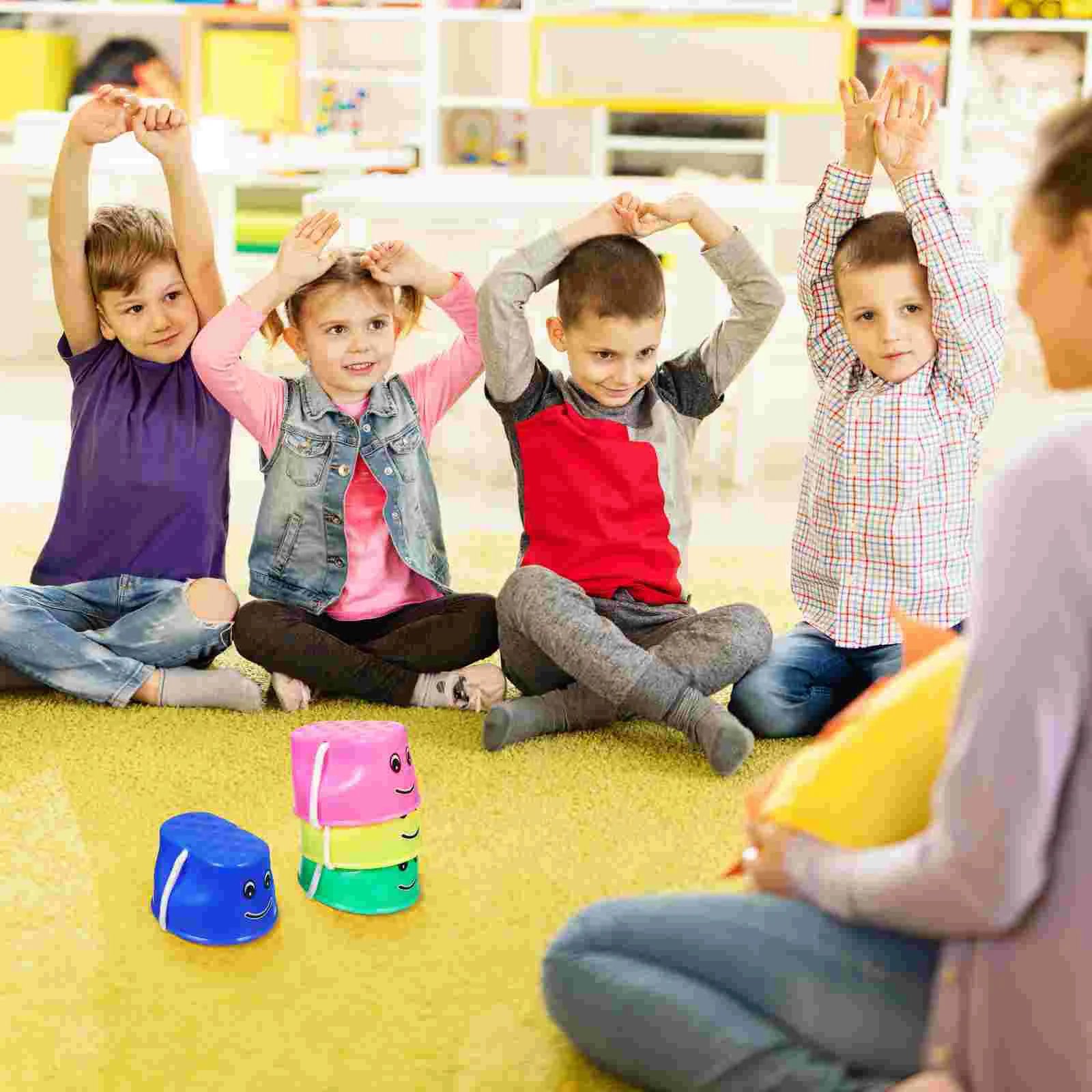 Échasses de sport en plastique robuste, 4 pièces, jeux de plein air pour enfants, entraînement à l'équilibre, équipement sensoriel pour l'éducation précoce