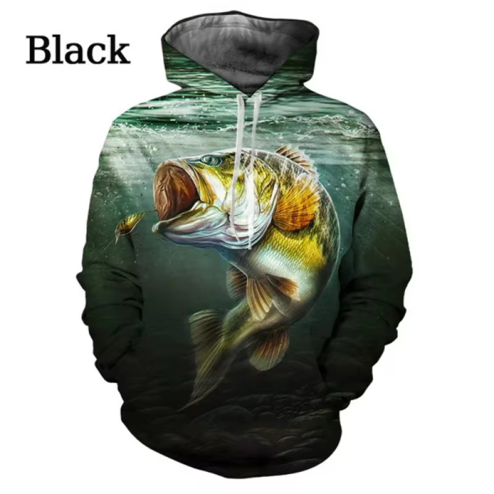 

Funny Fish Graphic 3D Printed Men's Hoodie Autumn Harajuku Long Sleeves Oversized Pullover Sweatshirt Outdoor Unisex Clothing