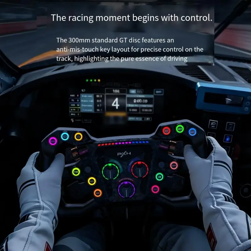 

Racing Wheel with Customization High Performances Racing Wheel with Adjustable Backlight Upgrades for PC 896C