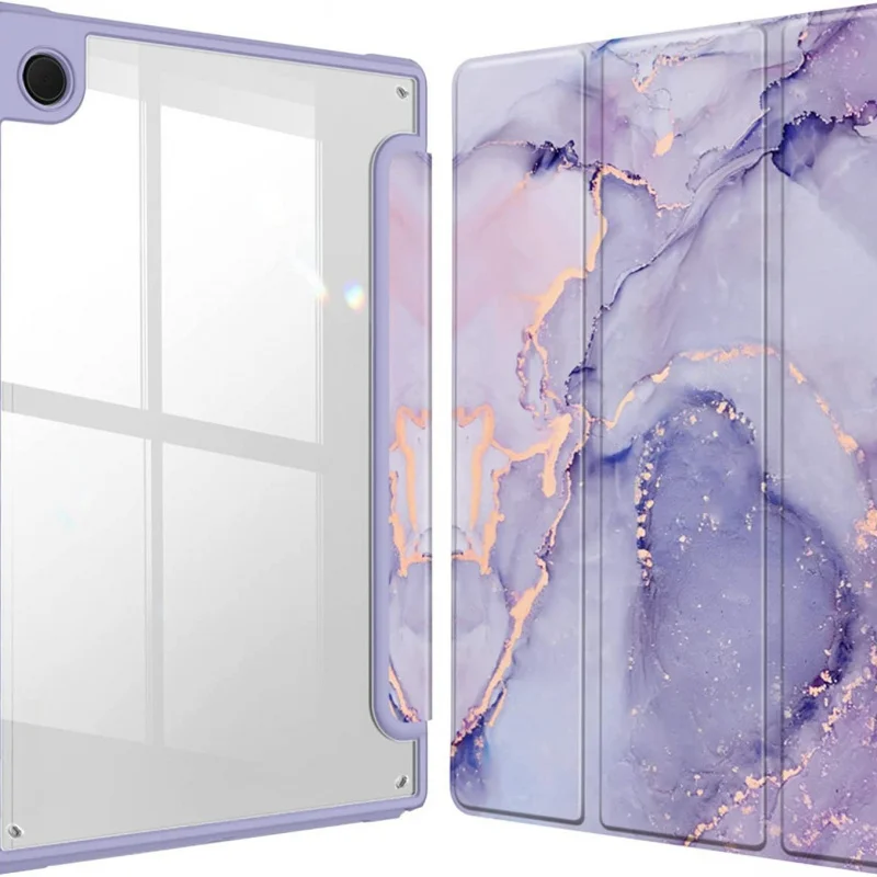 Marble Tri-Fold Acrylic Case for Samsung Tab A9/A11 8.7/11 Inch with Auto Wake