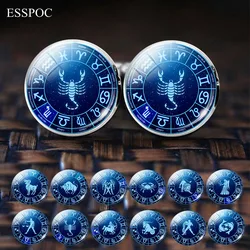 12 Constellation Bruiloft Manchetknopen Voor Mannen Legering Pak Manchetknopen Knoppen Best Man Manchetknopen Set Mannen Zodiac Sieraden