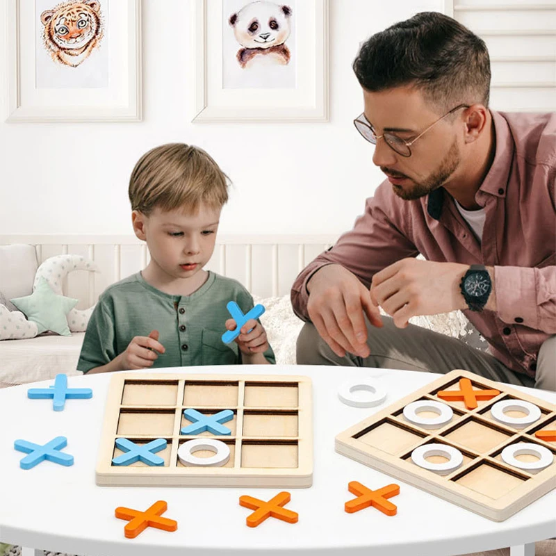 Montessori Play Game Wooden Toy Mini Chess Interaction Puzzle Training Brain Learing Early Educational Children Kids Toys