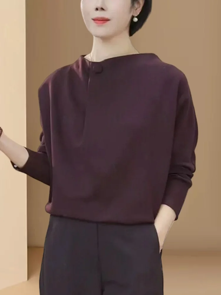 엘레 롱 스웨트셔츠 여성 캐주얼 한국 스타일 다용도 고품질 패셔너블 스트리트웨어 가을 2025