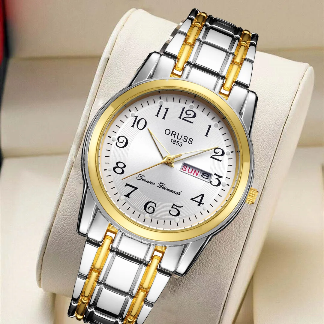 Gorgeous high-end atmosphere high-grade gentleman business men's watch durable steel belt new trend fashion all handsome men's w