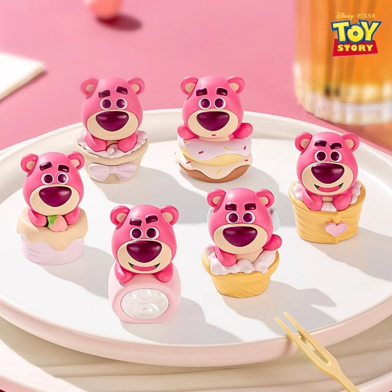 Disney Strawberry Bear Blind Box, Mini Dessert Party Collectible Doll, Birthday Gift Toy Strawberry Bear Mystery Box Mini Doll