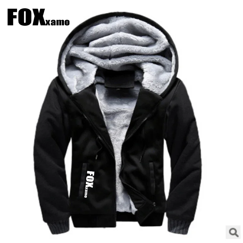 FoxXamo Cycling Camouflage Thicken Winter Jackets Fleece Long Sleeve Coat Casual Hoodies Streetwear Outdoor Sport Men's Coats