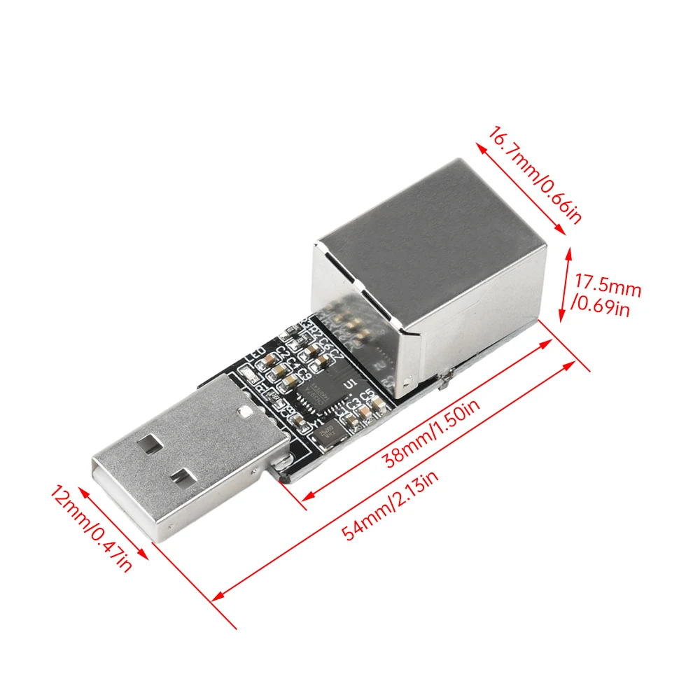 USB-zu-RJ45-Ethernet-Schnittstellenmodul CH397A Modul Typ-C/USB/Pin-Schnittstelle mit eingebautem RISC-V-Prozessor für USB2.1 IEEE802.3 – Detail 10