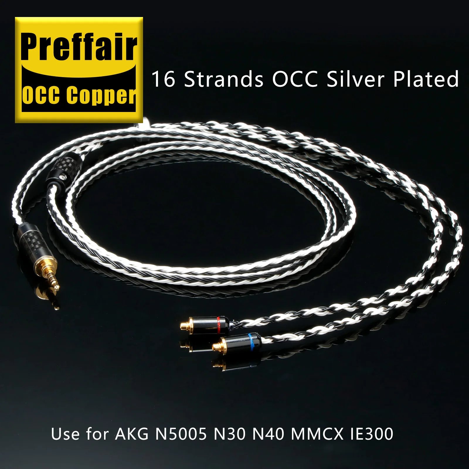 Preffair E54201 16 Core  7N OCC Headphone upgraded Cable with 4.4mm 2.5mm 3.5mm XLR Balanced For N5005 N30 N40 MMCX IE300