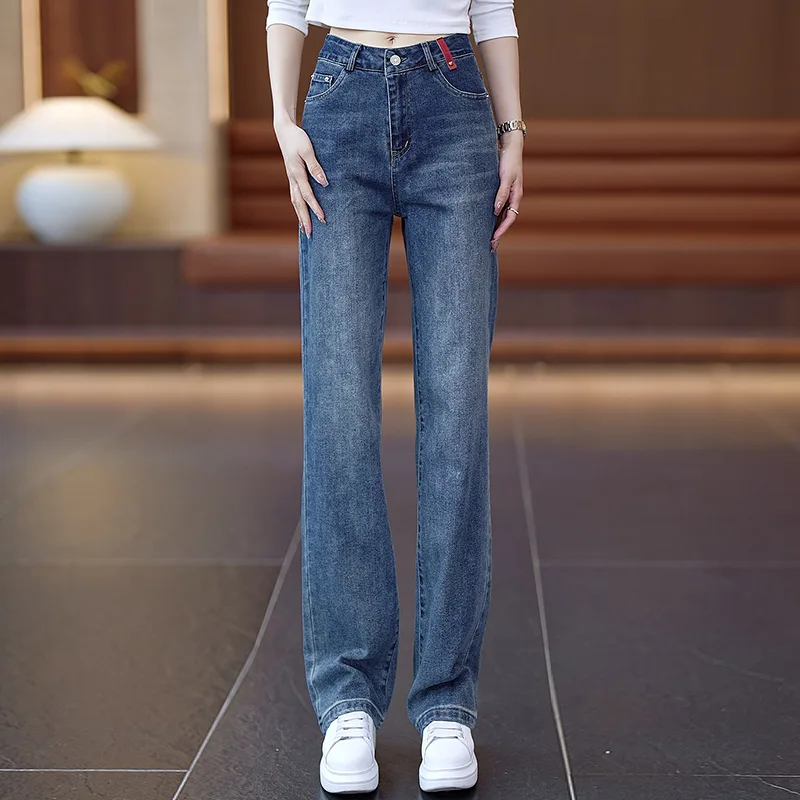 

Narrow Jeans for Women, Autumn Slimming Versatile Casual High-Waisted Straight Pants