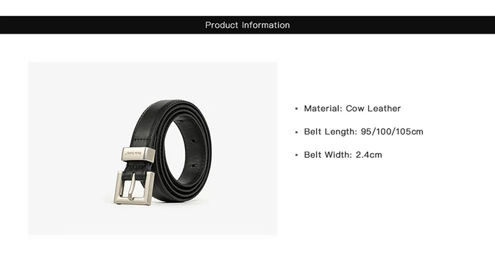 BEAUTODAY Casual Belts Women Cow Split Solid Color Square Buckle Ladies Modern Style Jeans Dress Accessories Waistband 91099