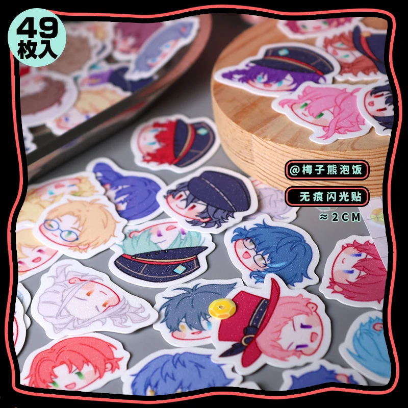 Anime Es Ensemble Stars あんさんぶるスターズ! Kawaii Cartoon Stickers Flash Stickers Bags Scrapbooking Tomoe Hiyori Hand Account Sticker