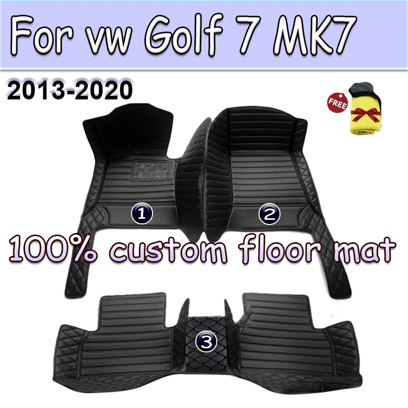 

Car Floor Mats For VW vw Golf 7 MK7 2020 2019 2018 2017 2016 2015 2014 2013 Auto Interior Styling Protect Covers Carpets