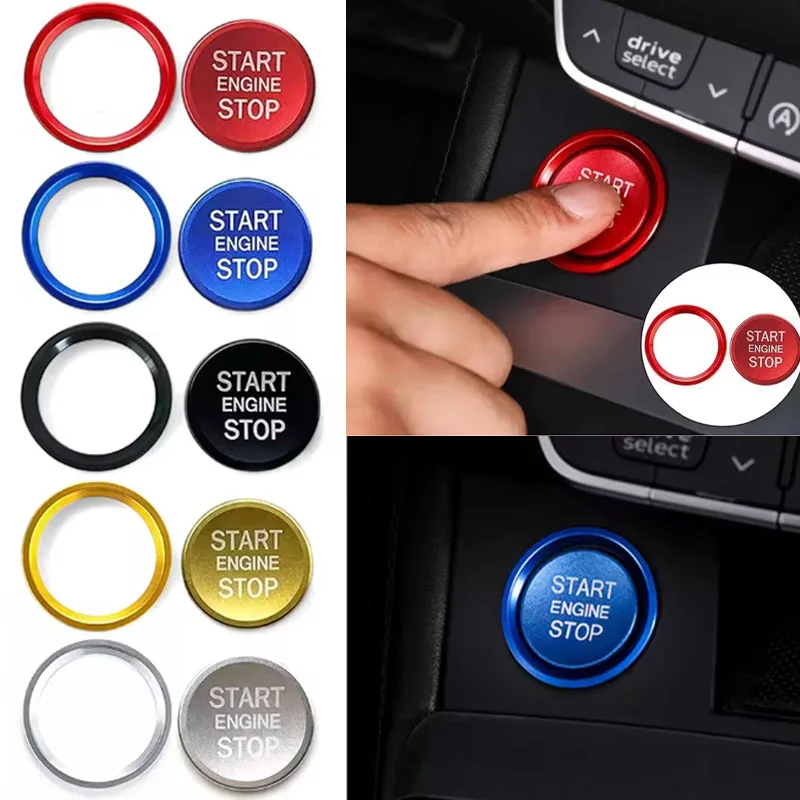 Suitable For Audi Q5Q7A8LA5A6LA4L Interior Accessories Engine Start Stop Button Cover Ignition Decoration Inner And Outer Rings.