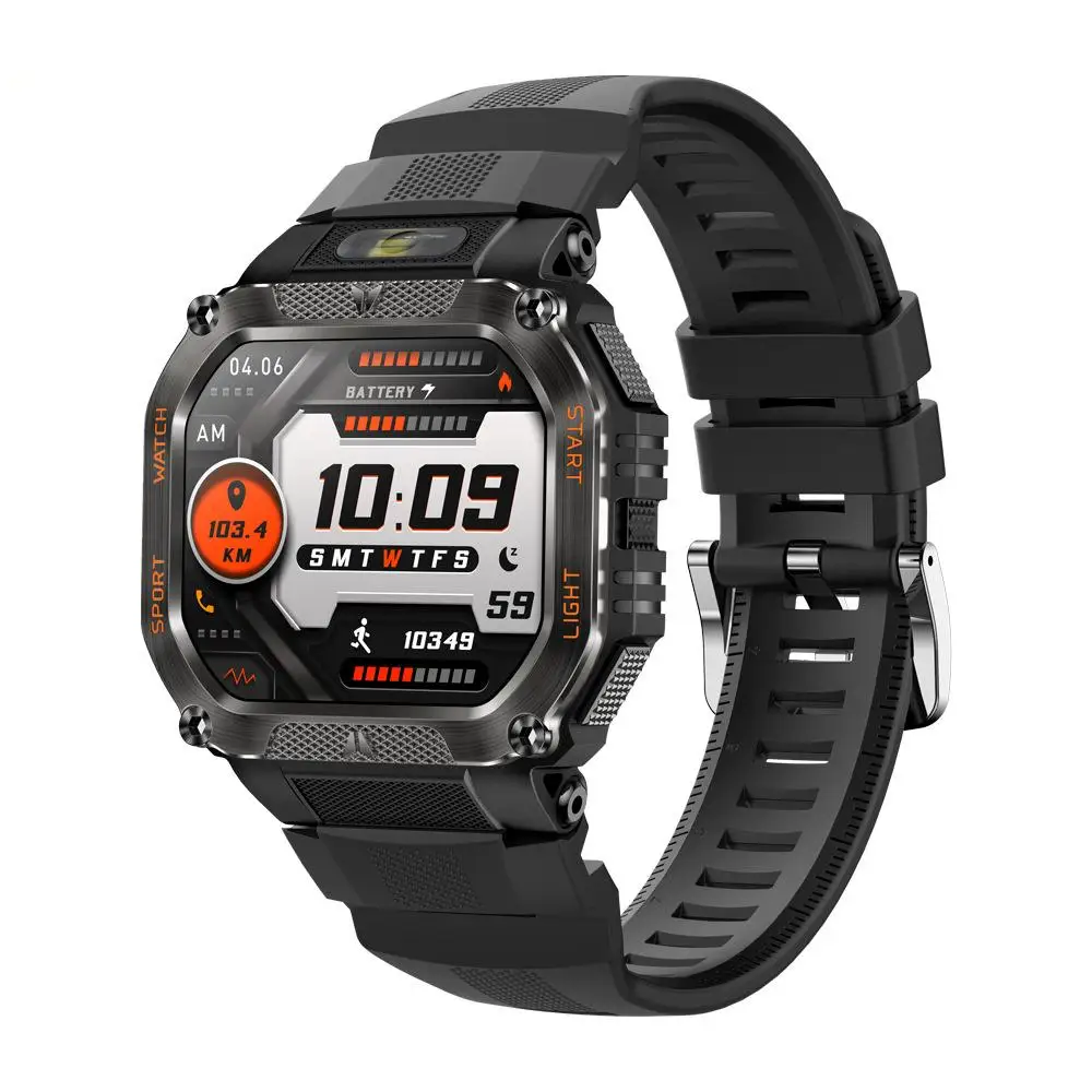 

P85 Outdoor Sports Smart Watch Men With LED Flashlight 1.75 Inch IPS HD Screen BT Calls 3ATM Waterproof Fitness Track Smartwatch