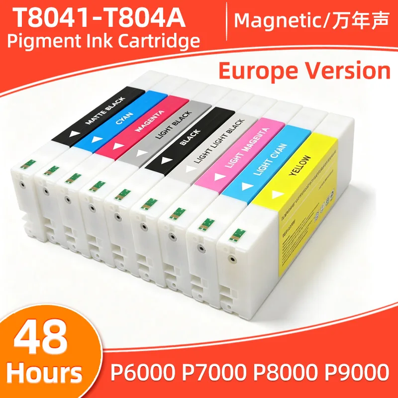 700ML European Version T8041-T8049 T804A T804B Ink Cartridge Compatible For Epson SureColor P6000 P7000 P8000 P9000 Printer ink