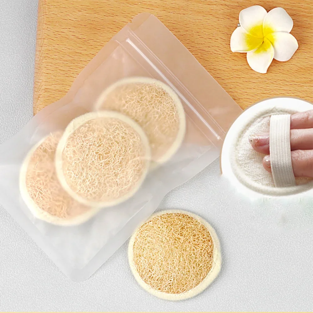 3/6/10 PCS（ Natural loofah puff ）Face Wash Puff Face Wash Puff loofah Face Puff Cosmetic Puff Face Cleansing Natural loofah