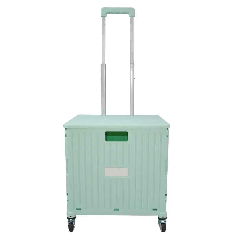 25kgs FoldableCarts Folding Portable Shopping Trolley with Lid Rotate Wheel for Travel Shopping FST25