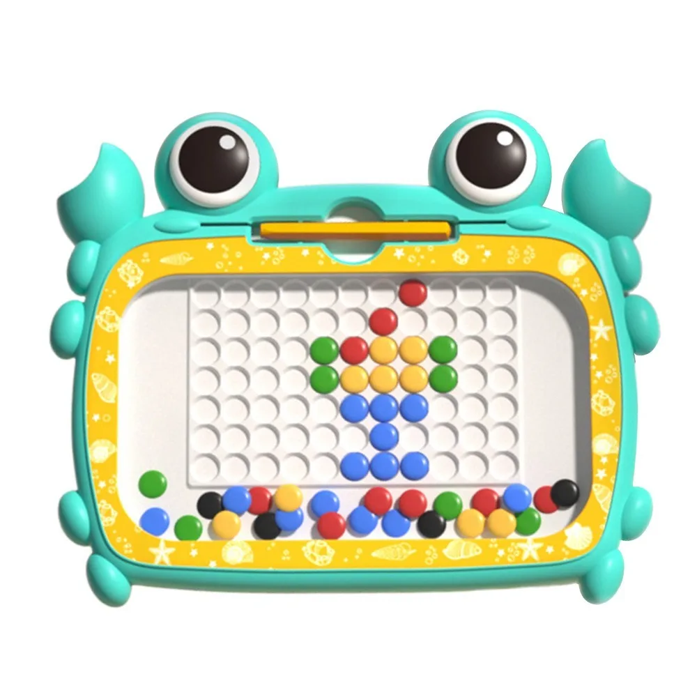 Plastic Magnetic Crab Drawing Board with Magnetic Pen Montessori Graffiti Board Multicolor Round Magnetic Sketchpad Toys