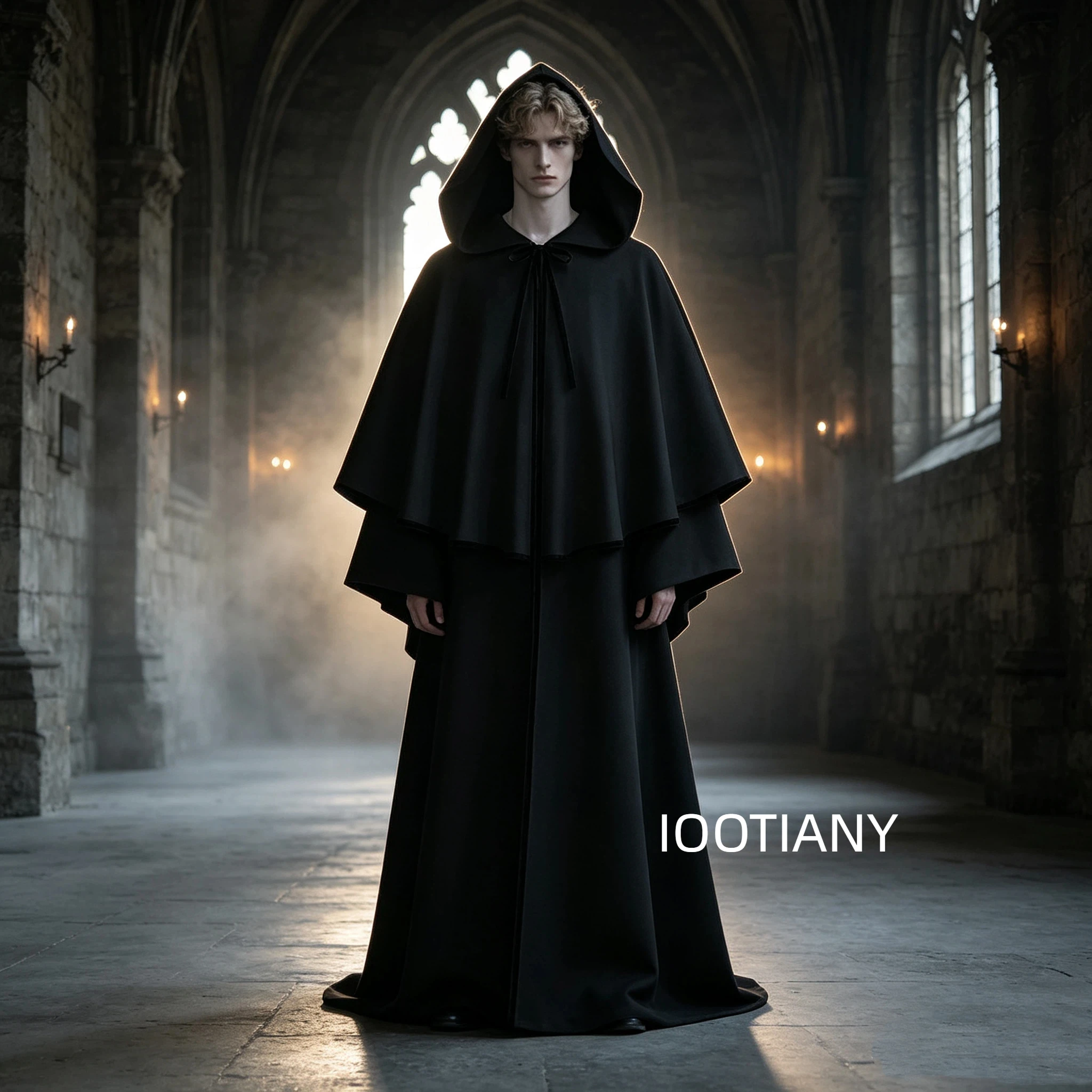 Halloween Mittelalterliche Mönchskutte Umhang Renaissance Priester Rollenspiel-Kostüm Zauberer-Kleid Umhänge Roben Cape Aufführungskostüm