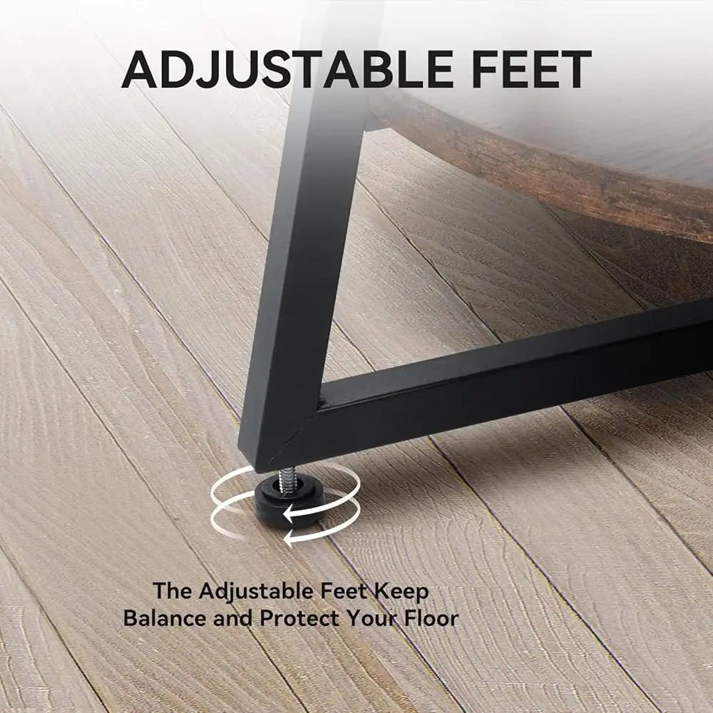 Round Coffee Table, 2-Tier Circle Coffee Table With Storage, Modern Wood Round Center Table, For Living Room, Small Space, Home