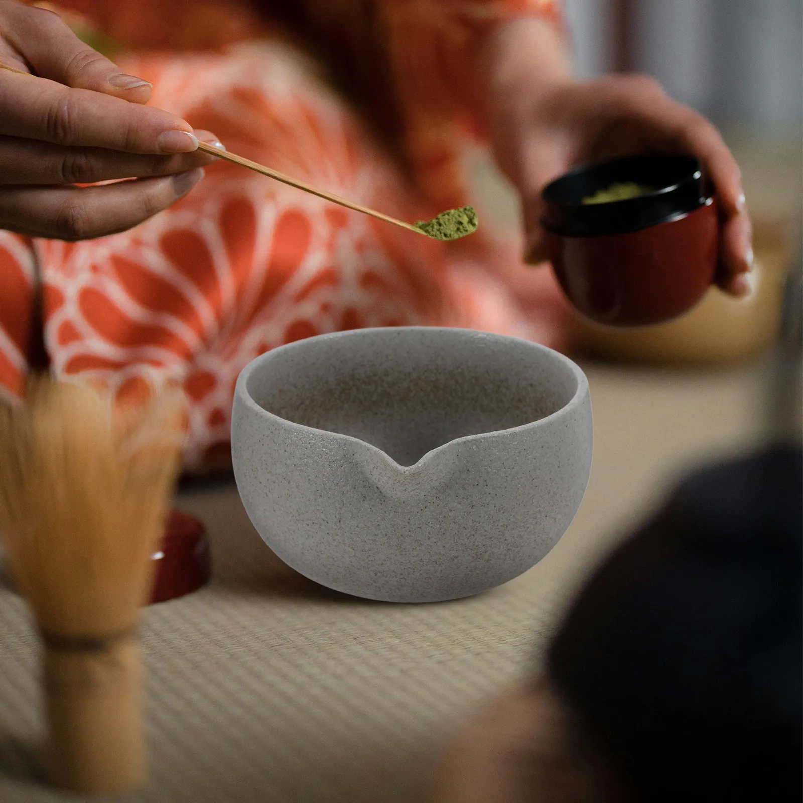 Tazón de Matcha con Boquilla, Taza de Cerámica Tradicional Japonesa para Ceremonia del Té, 600 ml, para Servir Té, Café, Fiestas, Uso Doméstico