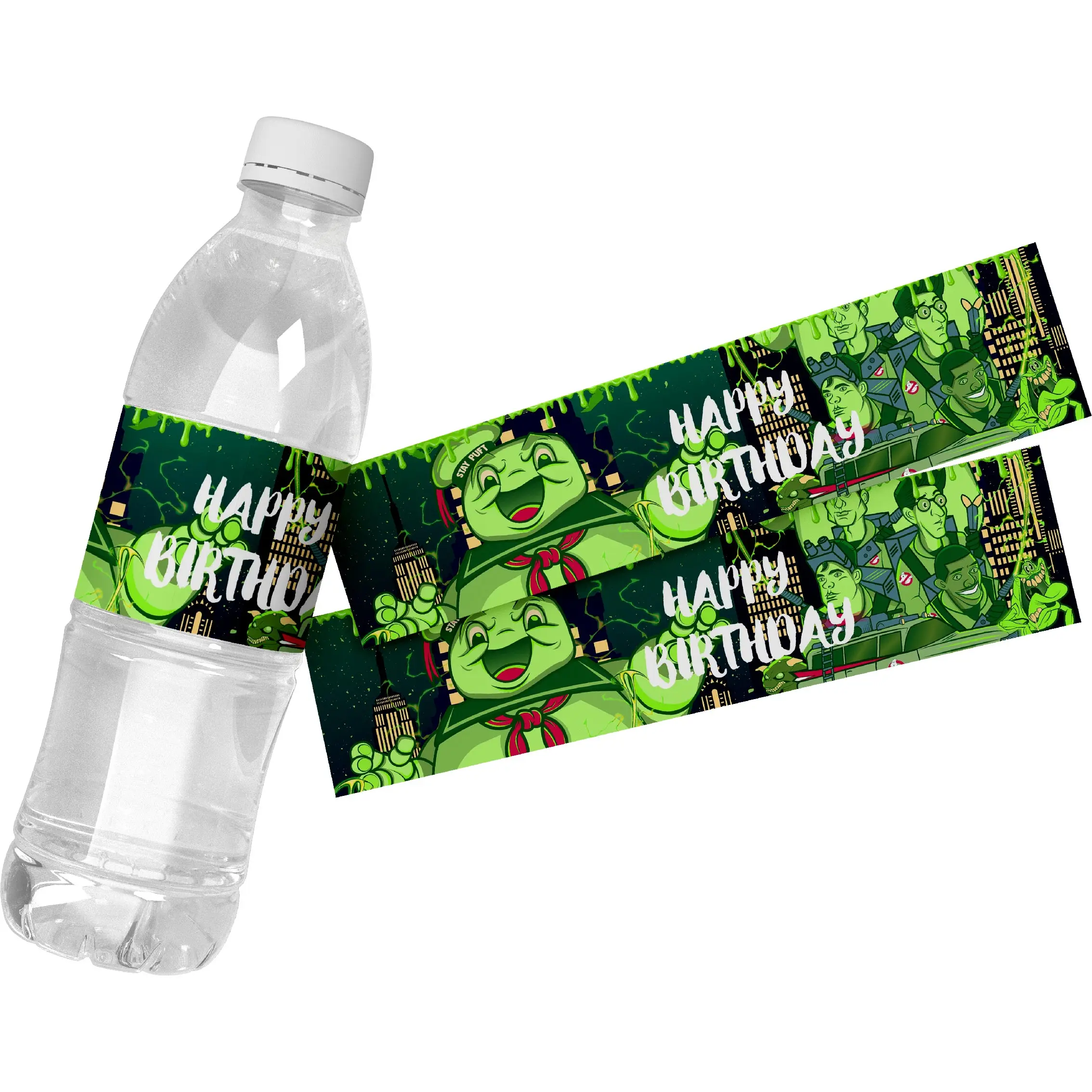 6pcs Ghost Busters Water Bottle Wraps Birthday Decor Labels Personalized Stickers Baby Shower Baptism Party gift Favor Supply