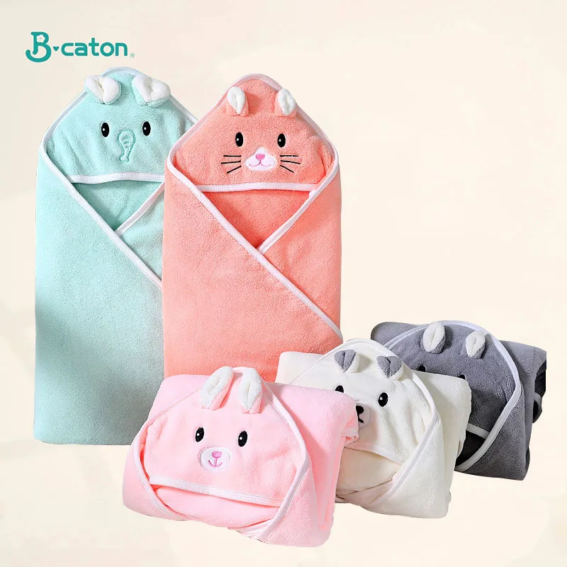 Baby Bath Towel Boy Girl Soft Warm Sleeping Swaddle Newborn Baby with Hood Coral Fleece Toddler Blanket Baby Stuff Bathrobe