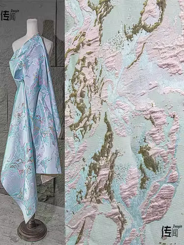 

Жаккардовая полиэфирная ткань, рельефная модель, куртка, дизайнерская одежда, оптовая продажа, ткань для шитья одежды, материал «сделай сам»