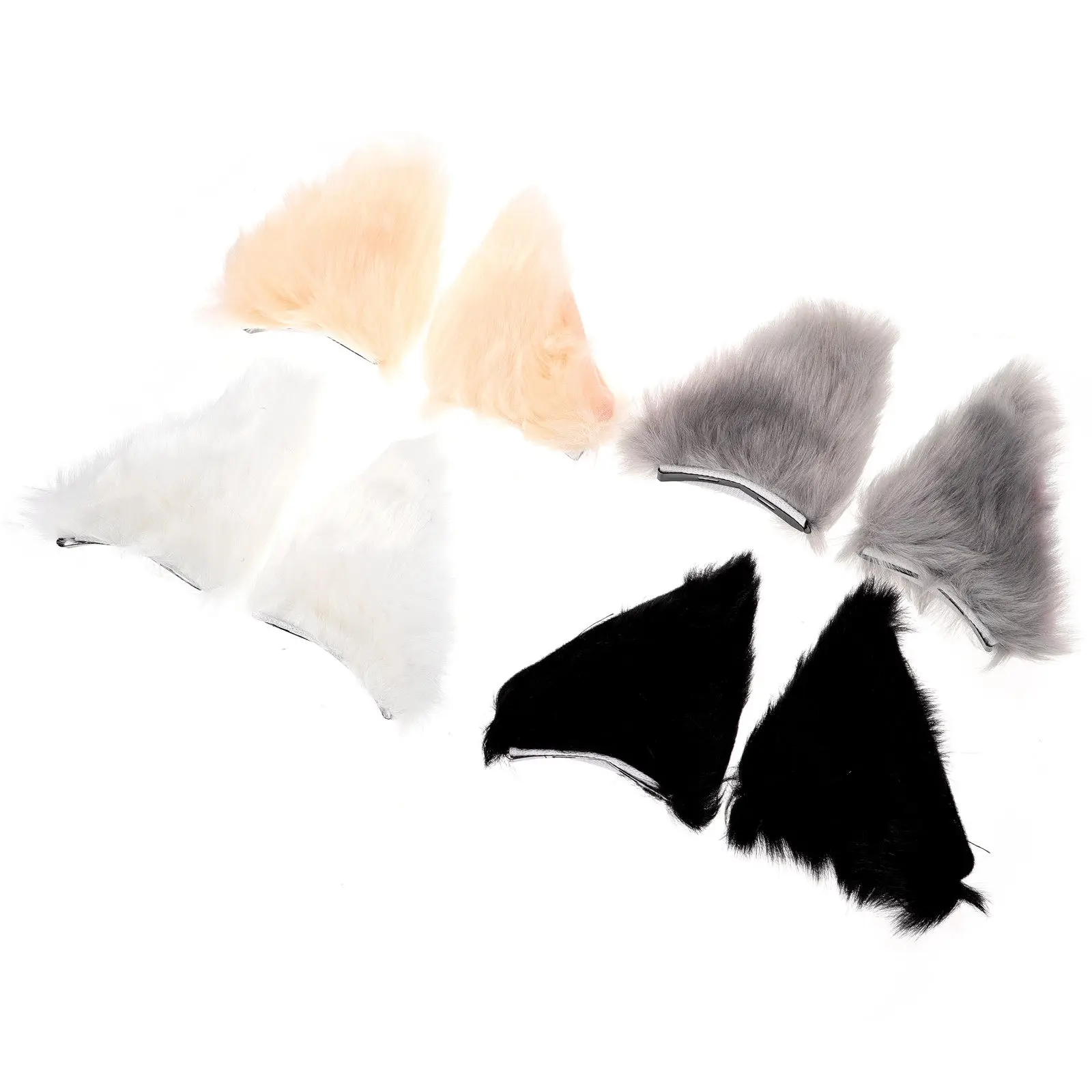 

4 пары заколок для волос в виде кошачьих ушек: премиум-качество, комфортные, дышащие, долговечные, милые украшения для волос для вечеринок, косплея, сценических выступлений, подарок