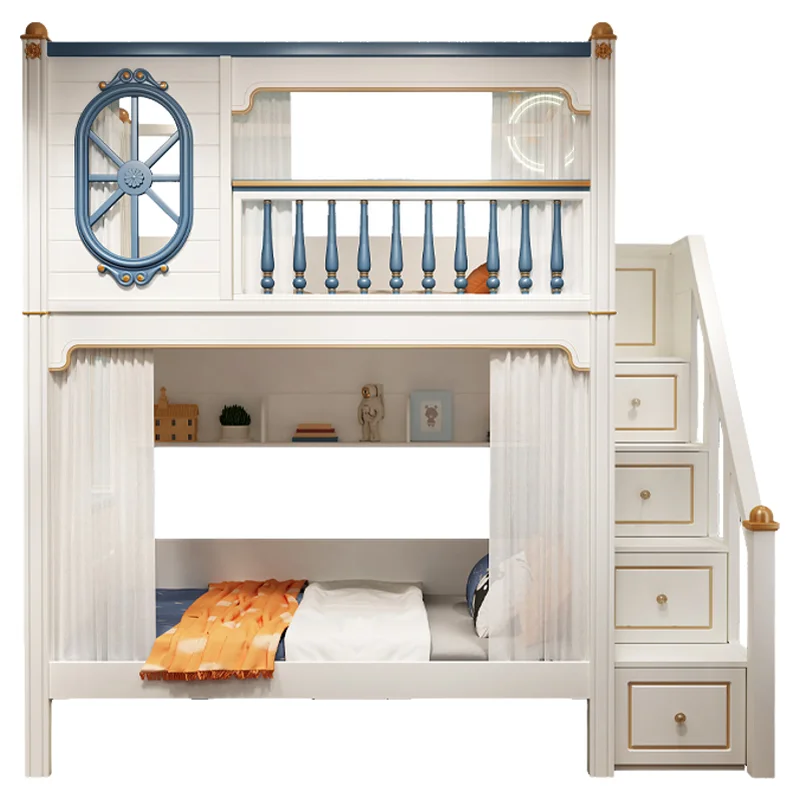 

Customizable upper and lower children's beds, high and low beds, pink princess models, double bunks