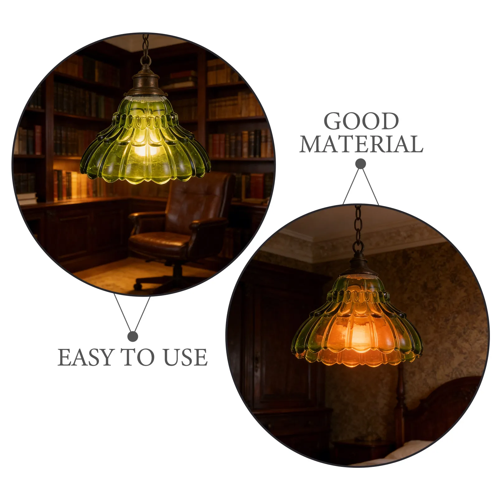 Green Vintage Flower Glass Lampshade Replacement for Pendant Light Wall Sconce Bedroom Living Room Decor Glass Lampshade