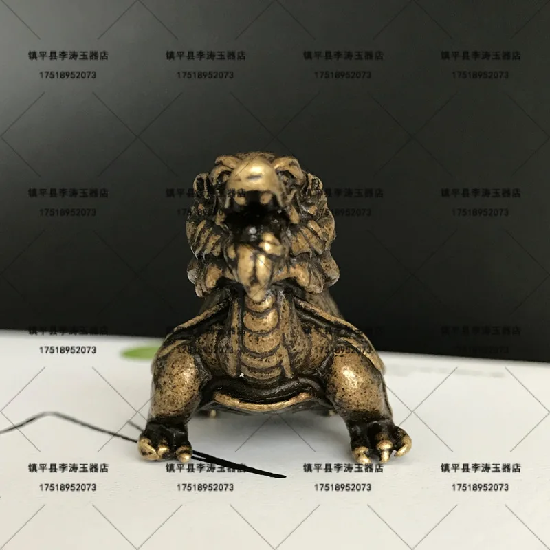 Creative Decorative Craft, Antique-Style Brass Dragon Turtle Home Decoration