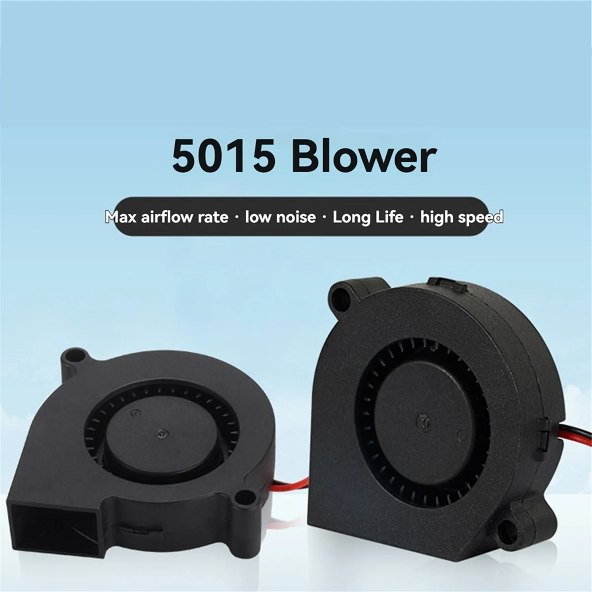 Verbesserter 3D-Drucker-Lüfter 12 V, 5015 Turbogebläse, 2-poliger Anschluss