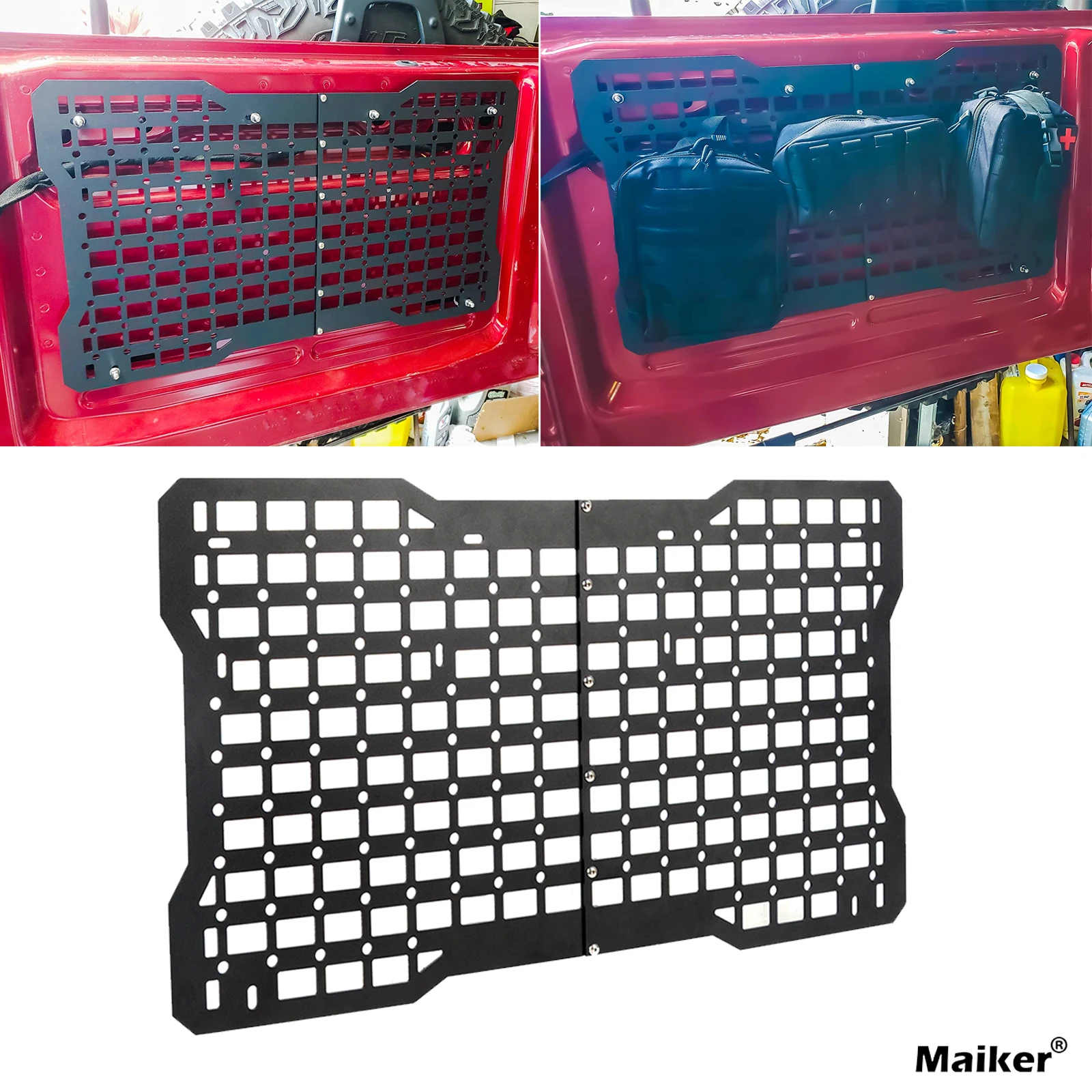 

Tailgate Storage Panel Tailgate Molle Panel Steel Cargo Shelf Storage Luggage Holder Carrier for Ford Bronco 2021 2022 2023 2024