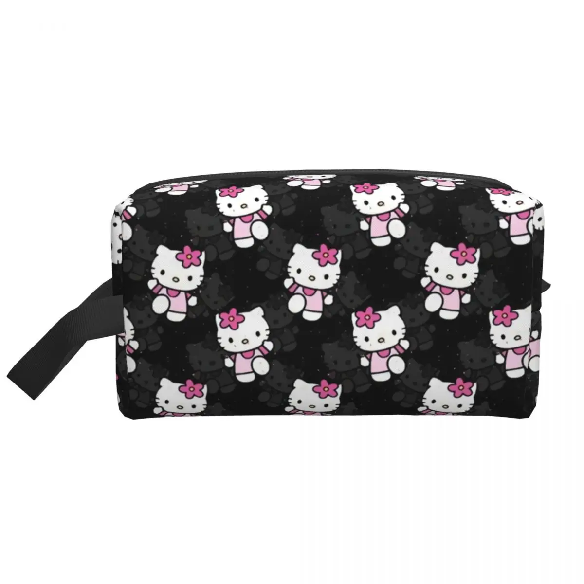 Custom Hello Kitty Cat Manga Makeup Bag for Women Travel Cosmetic Organizer Cute Storage Toiletry Bags