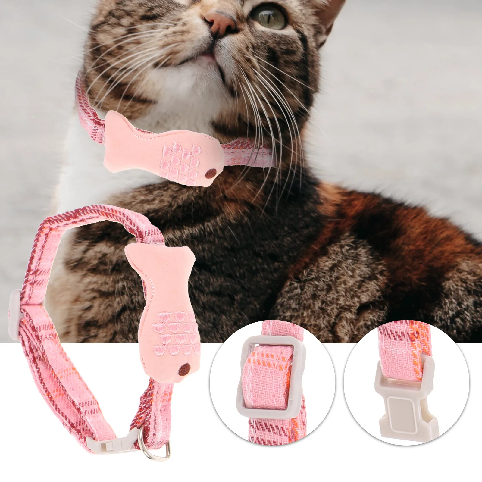 

4 Pcs Pet Cat Collar Set Lattice Necklace for Cats and Dogs Adjustable Accessories Chain