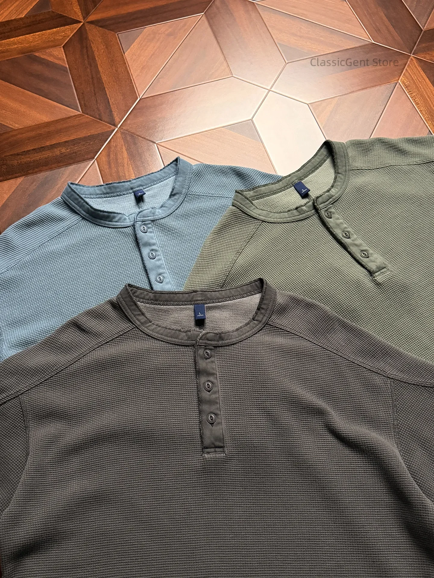 

Heavy 10.2OZ Cotton Waffle Knit Texture, Loose Short Sleeve POLO Shirt