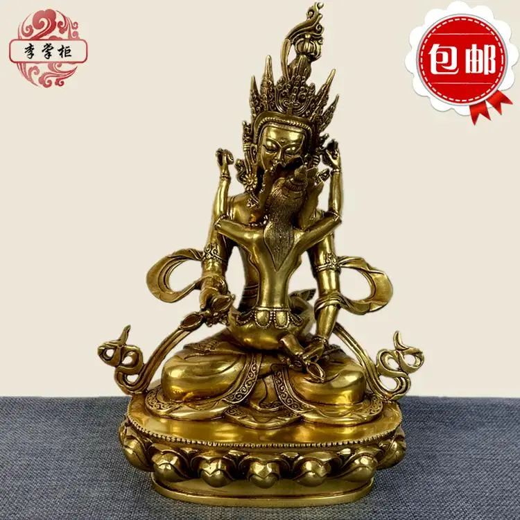 New Nepalese tantra Tibetan biography, pure copper double body happy Buddha Mingfei Buddha statue Eros ornament collection bouti