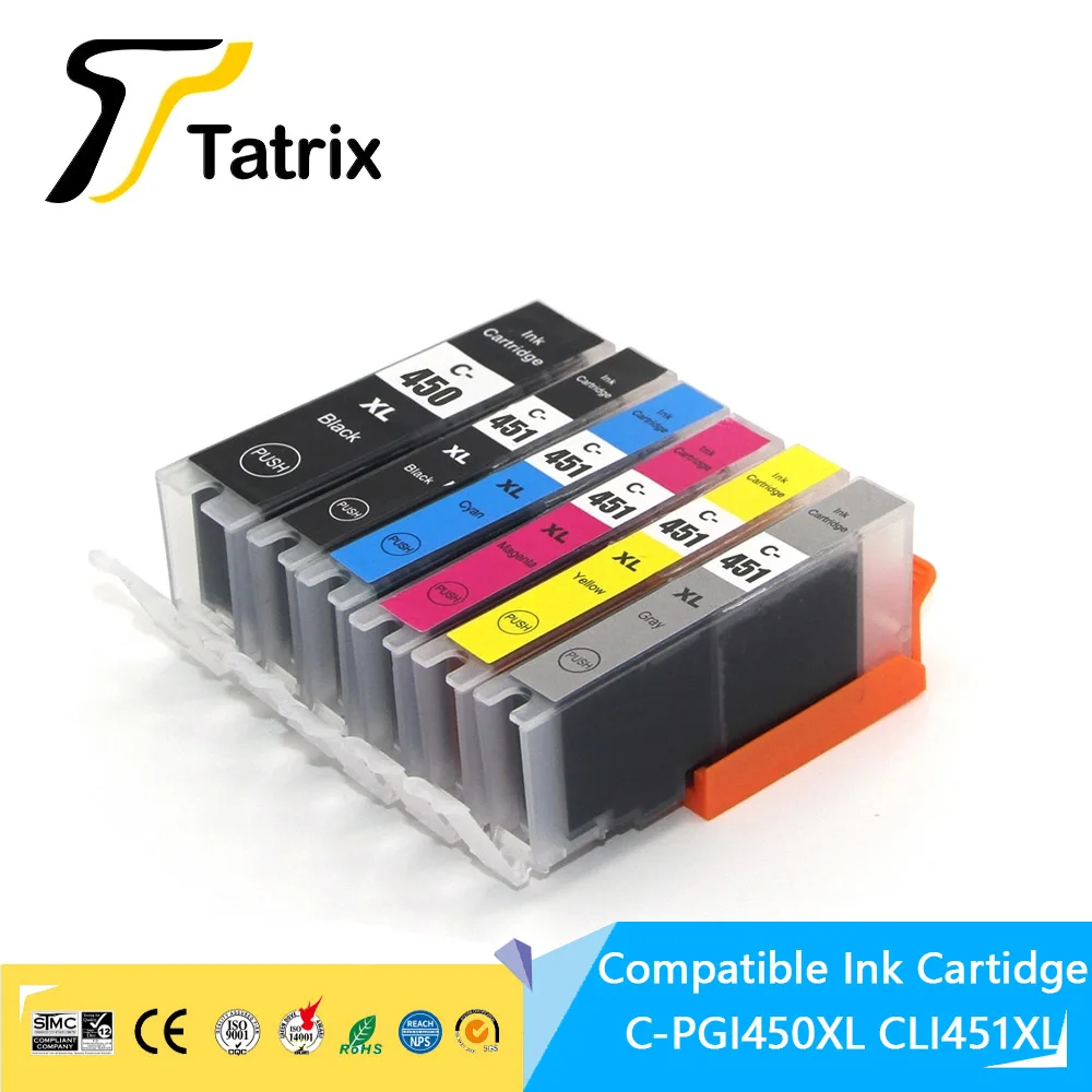 For Canon PGI 450XL  CLI 451XL PGI450 CLI451 Canon 450 451 Compatible Ink Cartridge For Canon PIXMA MG6340/MG7140/IP8740 Printer