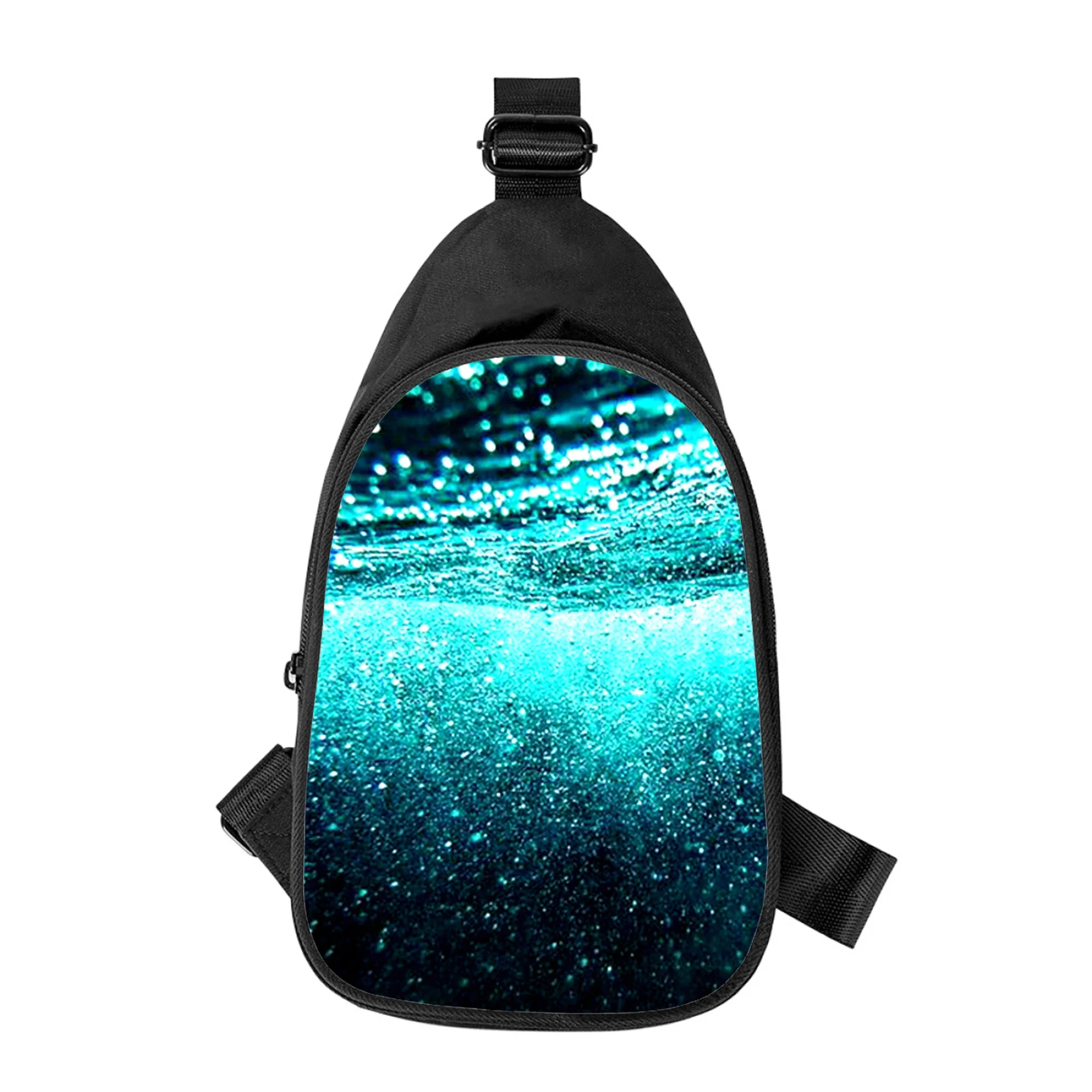 Bolso de pecho cruzado con estampado 3D de paisaje de mar para hombres y mujeres, bolso de hombro cruzado diagonalmente, paquete de cintura escolar para marido, paquete de pecho para hombres, playa, nuevo