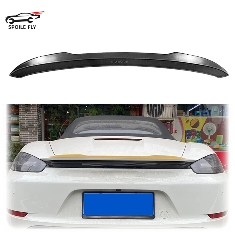 High Quality ABS Car Rear Wing Spoiler For Porsche 718 2016+ Boxster Glossy Black Or Carbon Fiber Look