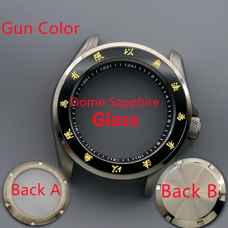 Men's Watch Case Fit NH34 NH35 NH36 Automatic Movement Sapphire Glass 200M Waterproof Gun Colour Case Design SKX007 SKX009 image 3