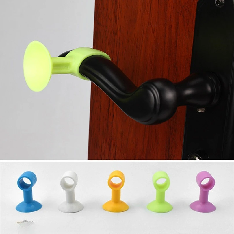 

Silicone Anti-Collision Door Stopper Suction Cup Type Door Handle Cover Silence Protection Pad Wall Protection Doorknob Bumper