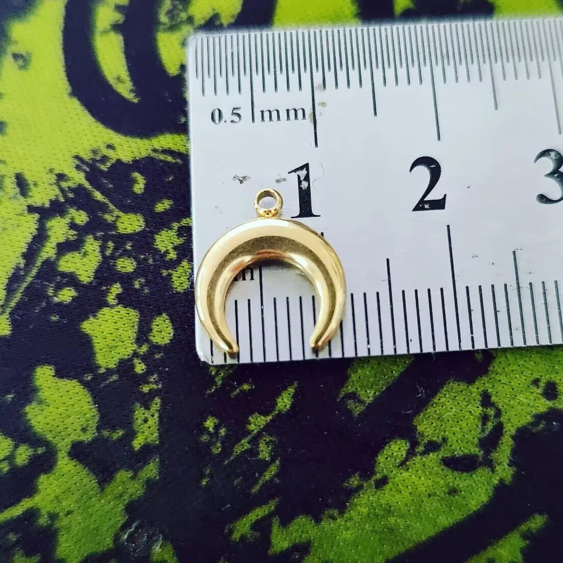 5PCS/lot Stainless Steel Crescent Moon Charms For Jewelry DIY Making Moon Charm Pendants Accessories