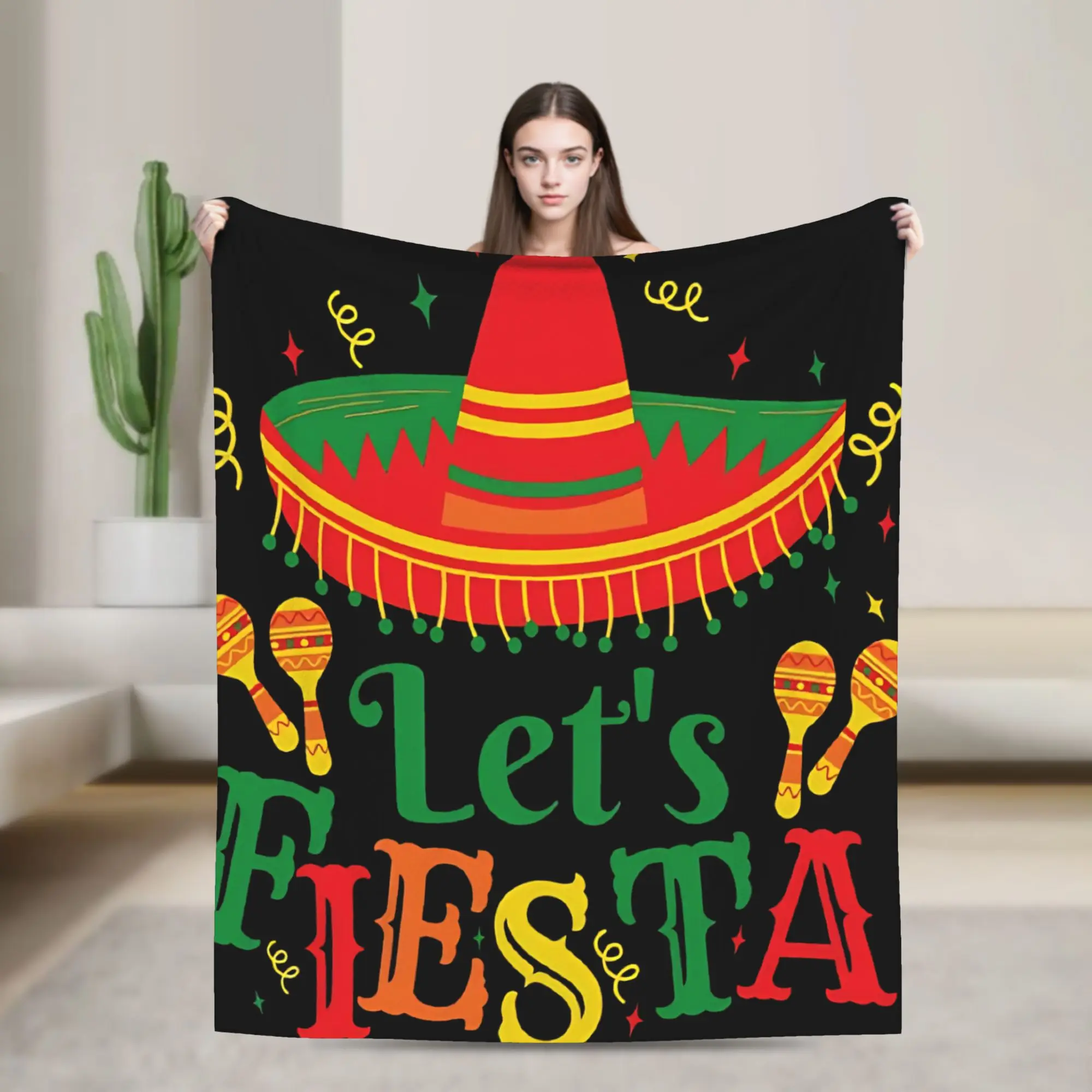 Let's Shift Party Fiesta Blanket Mexican Amigo Cinco De Mayo Warm Plush Bedding Throws For Child Bed Flannel Bedspread Bed Cover