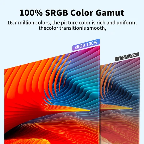 Imagen 2 del producto HGFRTEE-Monitor portátil de 18,5 pulgadas, 100Hz, RGB100 %, con orificio VESA y soporte trasero, pantalla extendida para ordenador portátil, ADS-IPS, pantalla HDR