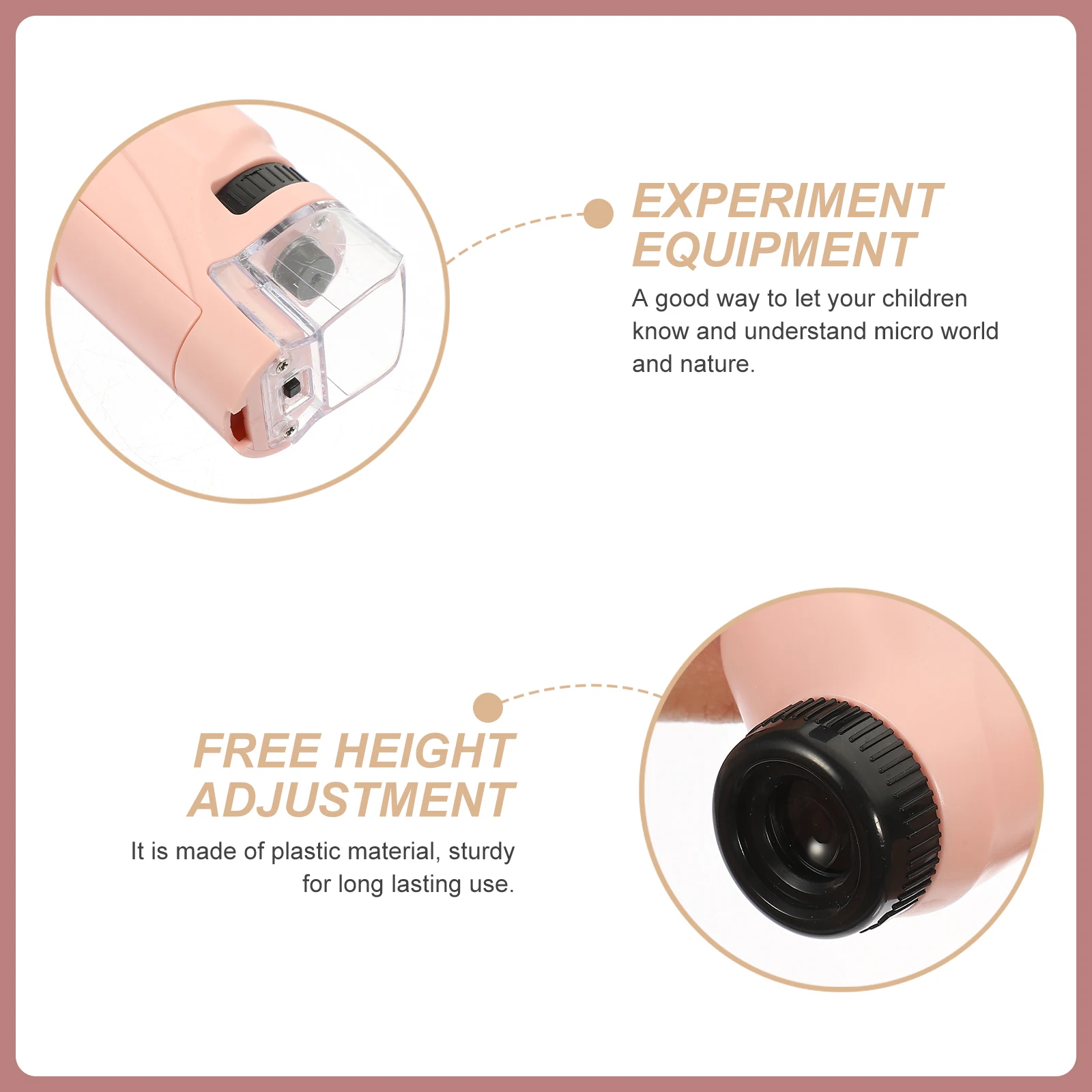 Portable Kid Microscope Monocular ABS Plastic Simple Biological Magnifier Educational Science Accessory School Chemical